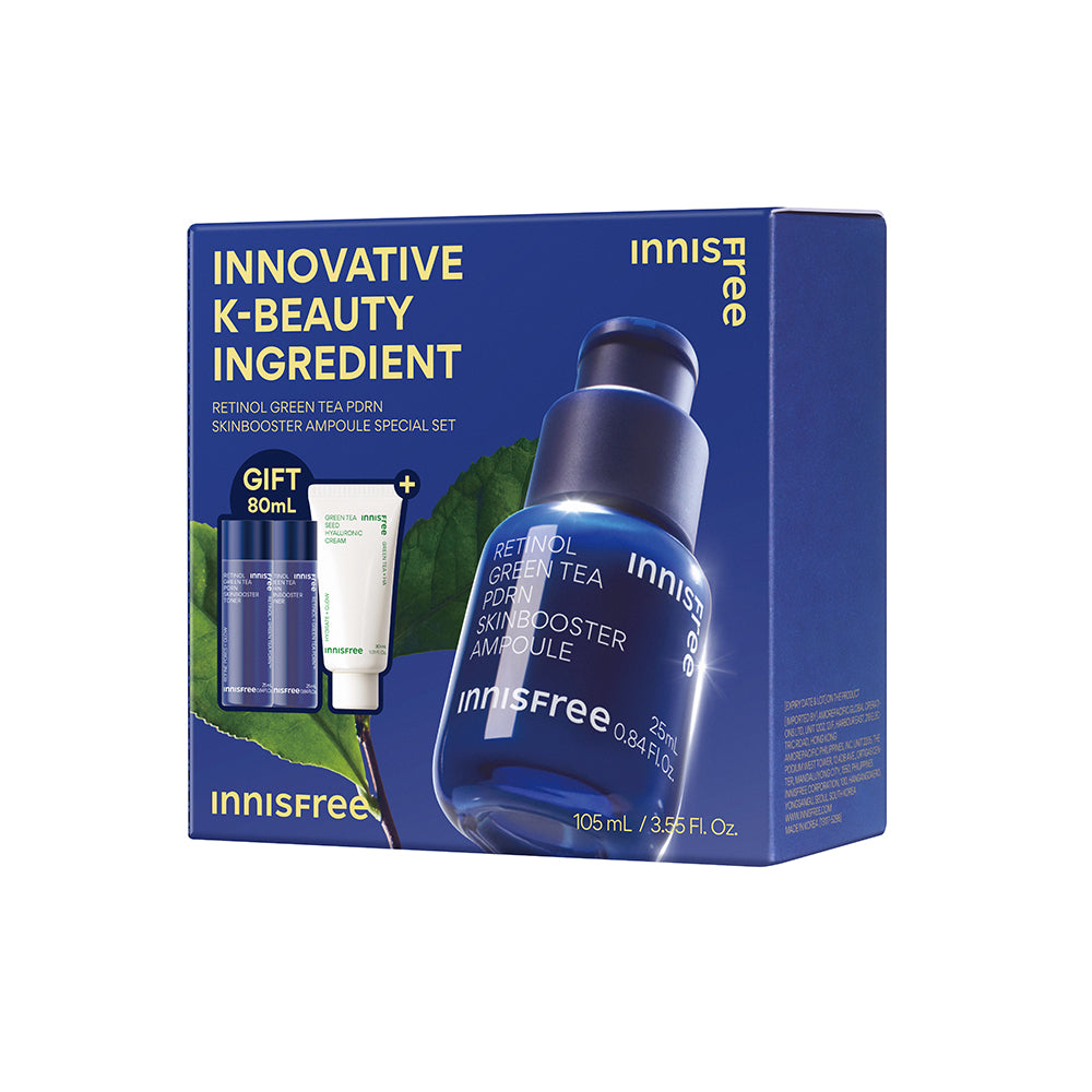 Innisfree Retinol Green Tea PDRN Skin Booster Ampoule Special Set